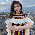 thumbnail image 6 of Shawl Wraps for Women, Bohemian Ethnic Style Cape Open Front Poncho Scarf Blanket Cardigan Coat with Tassels for Spring Autumn Winter, 6 of 7