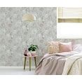thumbnail image 2 of Japanese Floral Crane Grey & Pink Vinyl Wallpaper - 20.8 in. W x 33ft L - Double Roll, 2 of 6