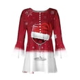 thumbnail image 4 of Camisetas con Cuello en V Mujeres Moda Impresa 3/4 Mangas Blusa, Top Cómodo Casual para el Hogar Y Diario, 4 of 4