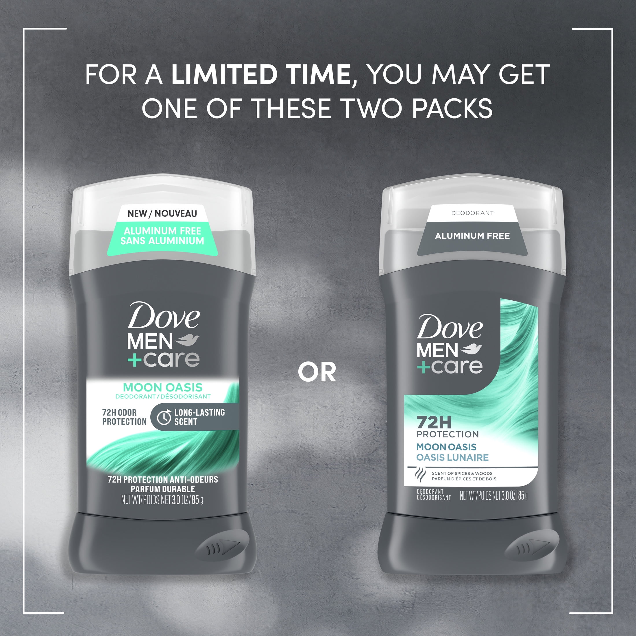 Dove Men+Care Deodorant for Men Moon Oasis Aluminum-Free, 3.oz
