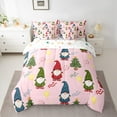 thumbnail image 2 of Manfei Colorful Gnome 7pcs Bedding Comforter Set,Candy Cane Stars Queen Bedding Sets,Merry Christmas Queen Sheet Sets For Child,Microfiber Bedroom Decor Reversible, 2 of 8