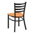 thumbnail image 3 of (10 PACK) Black Ladder Back Metal Restaurant Chair with Cherry Wood Seat - Commercial Quality Metal Restaurant Chair, 3 of 6