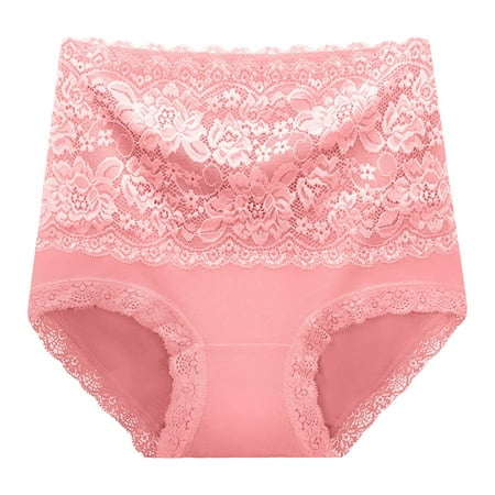 

Underwear For Women Lace Flower Patchwork High Waist And Pure Cotton Double Layer Anti Puncture Skin And Briefs Panties 6 Pack