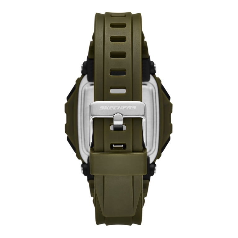 Skechers Men's Whitfield Digital, Green Polycarbonate Wristwatch