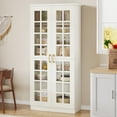 thumbnail image 1 of 71" Tall Storage Cabinet with Acrylic Doors and Shelves, Kitchen Pantry Cabinet Food Pantry, White, 1 of 8