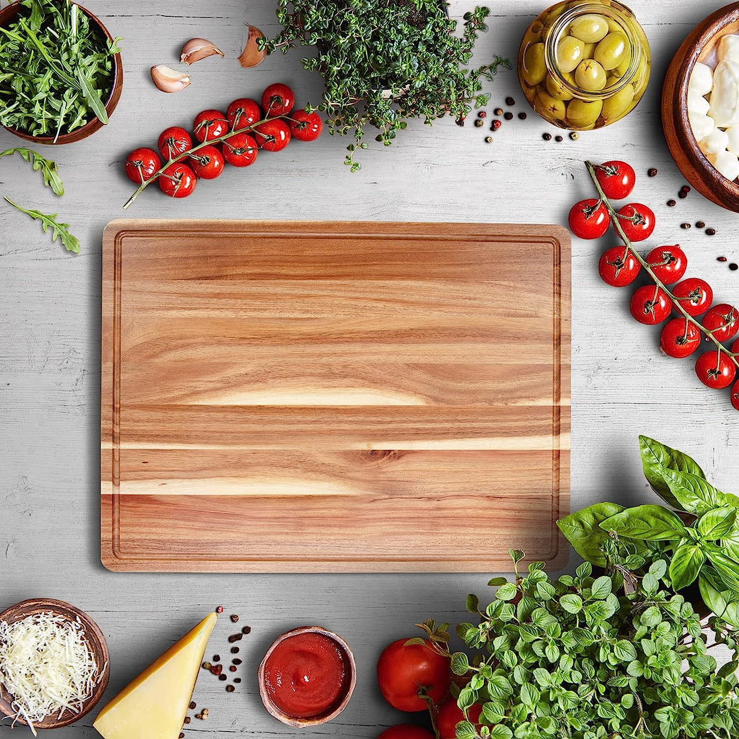 24 x 18 Inch Extra Large Cutting Board ,Wooden Cutting Boards for Kitchen with Juice Groove and Kitchen Chopping Board,Cutting Board for Meat Vegetables