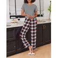 thumbnail image 2 of Ekouaer 2 Pack Pajamas for Women Set Short Sleeve Sleepwear Top and Pants Pjs Soft Printed Lounge Sets with Pockets, 2 of 6