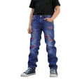 thumbnail image 5 of Kids Boy Jeans Skinny Fi Ripped Destroyed Blue Jeans Straight Leg Denim Jeans Boys Pants Size 5-6 Years, 5 of 9