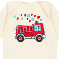 thumbnail image 4 of Inktastic Valentine Fire Truck with Cute Dalmatian and Hearts Boys or Girls Long Sleeve Baby Bodysuit, 4 of 5
