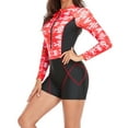 thumbnail image 5 of Lopeceal Long Sleeve Shorty Wetsuit Women Sun Protection One Piece Swimsuit Printed Full Body Rash Guard Zip Up Surf Swimwear, 5 of 8