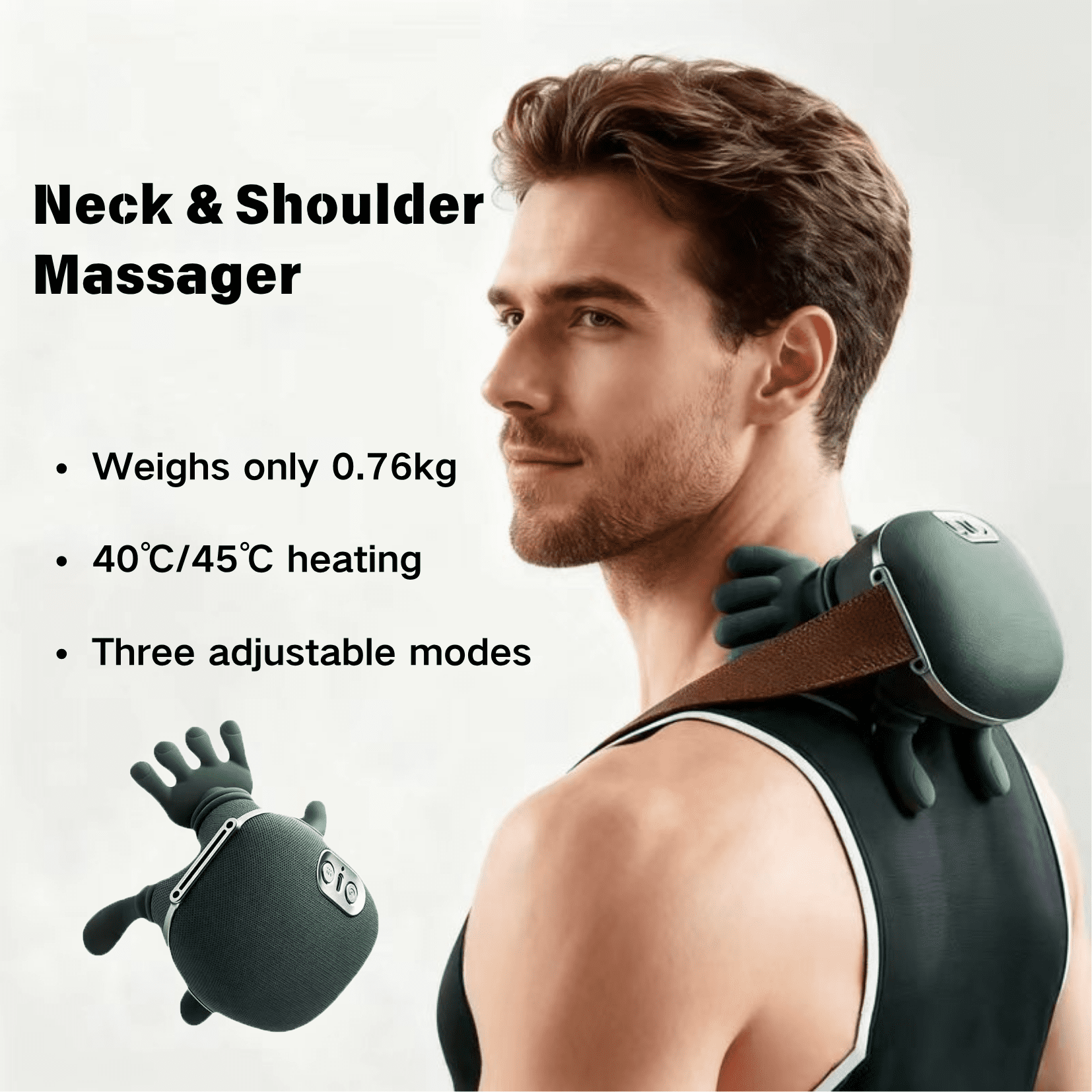 Neck Massager - Wireless 4D Kneading Pillow with Shiatsu & Heat Therapy, Simulated Human Hand Design for Deep Tissue Relief, Perfect Gift for Christmas & Thanksgiving