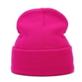 thumbnail image 4 of DJN Women's Solid Color Skull Knit Beanie Winter Warm Hat for Cold Weather Hot Pink A, 4 of 4