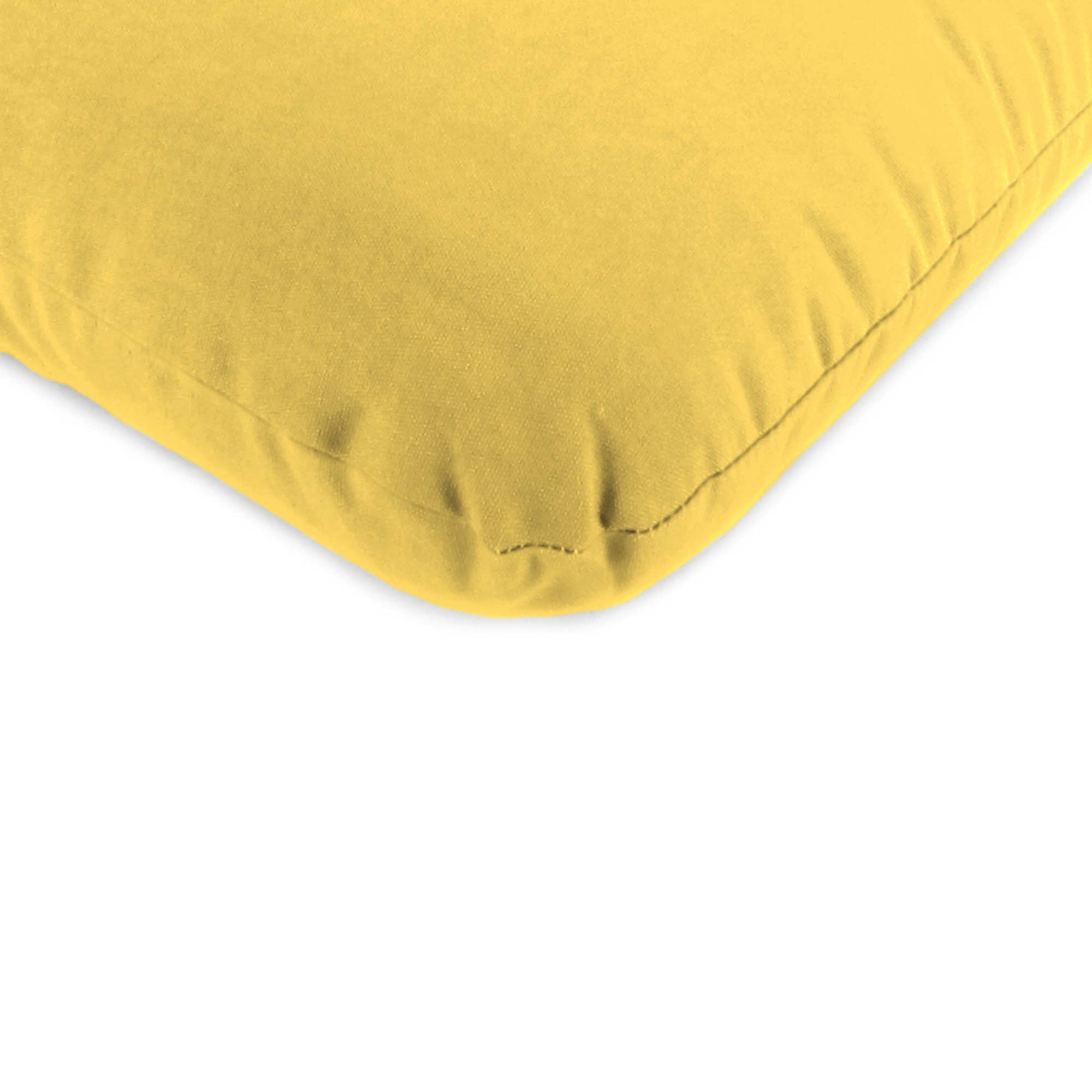 Jordan Manufacturing 45" x 22" Sunray Yellow Solid Rectangular Outdoor Chair Cushion with Ties and Hanger Loop