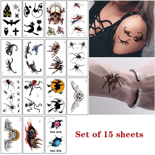 Tatuaje De Cicatriz De Halloween, Tatuaje Temporal De Cosplay, Pegatinas De Tatuaje Impermeables Para Heridas Para Cara, Brazos, Piernas Scienceny HA046234-01