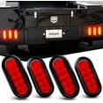 thumbnail image 1 of SHAR 6 Inch Oval Red Led Trailer Tail Lights 4PCS 10 Leds With Recessed Eyelets Caps IP67 Waterproof Stop Brake Turn Trailer Lights For RV Truck, 1 of 5
