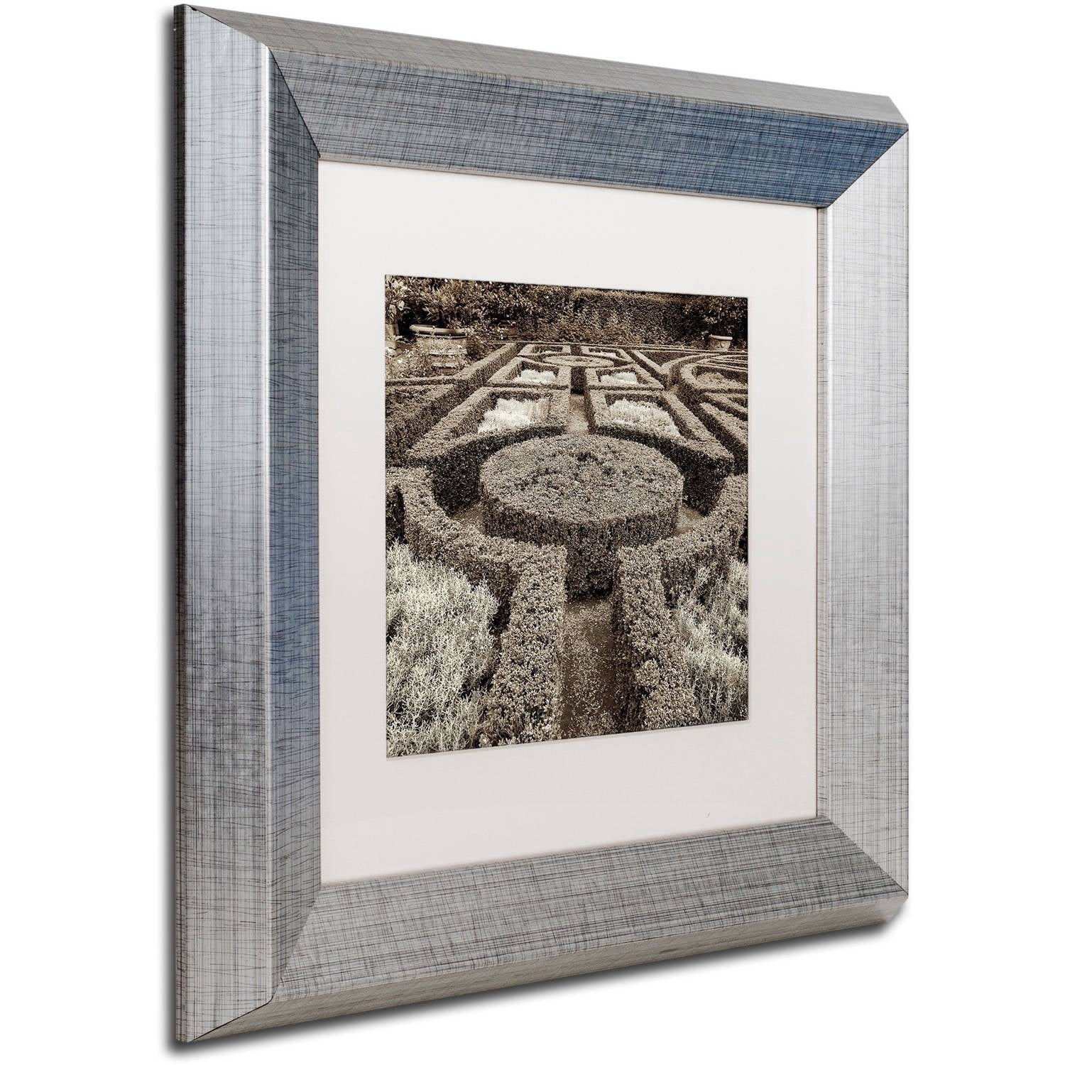 Trademark Fine Art "Tuscan Giardini I" Canvas Art by Alan Blaustein, White Matte, Silver Frame