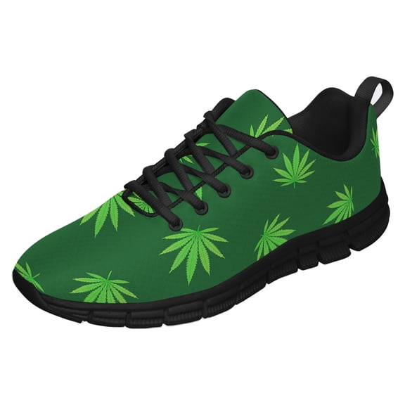Marijuana Shoes Womens Mens Road Running Shoes Tennis Walking Sneakers Black Size 3.5