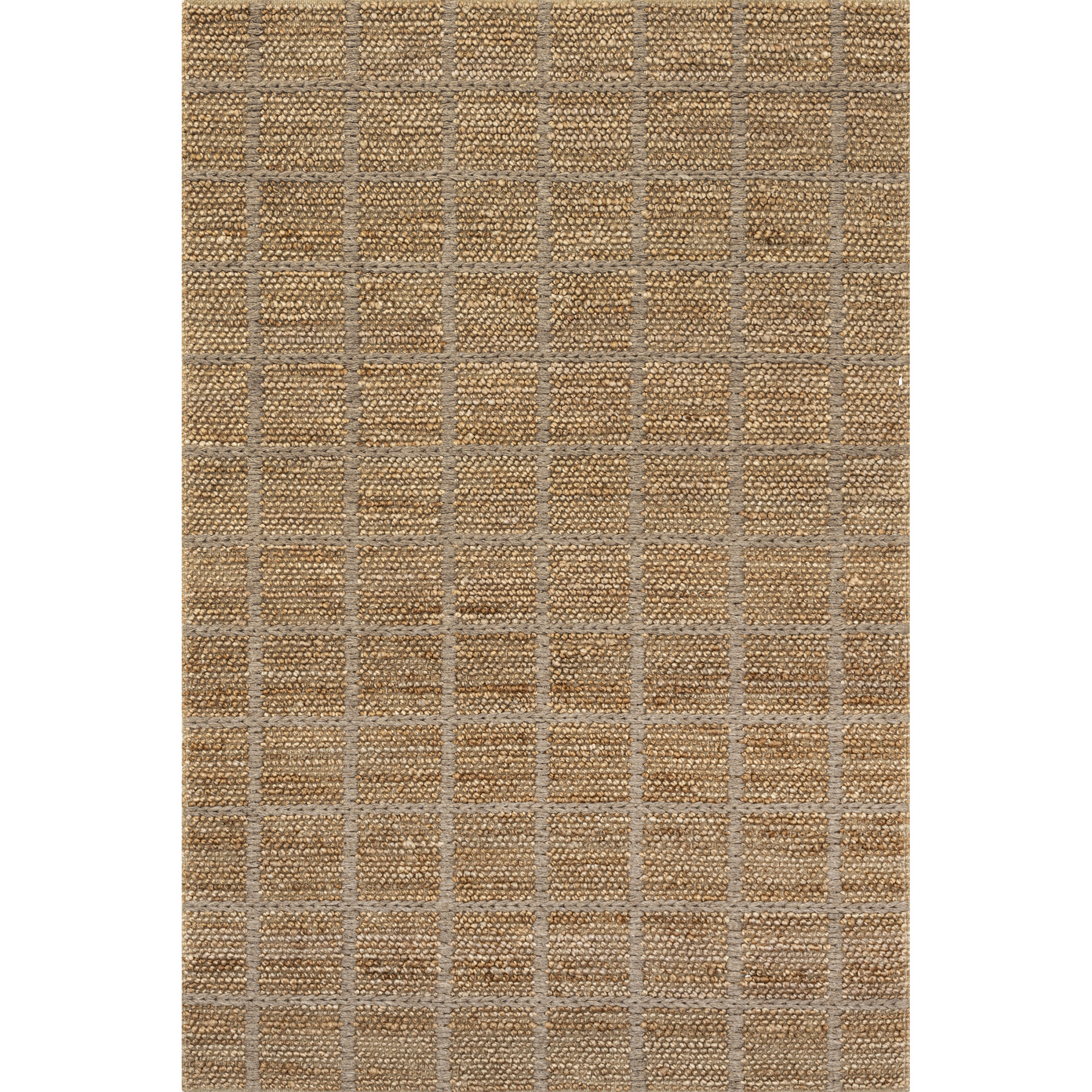 Rugs USA Penni Checked Jute and Wool Area Rug, 9' 6" x 13' 6", Penni Natural