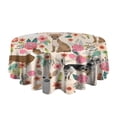 thumbnail image 5 of Chihuahua Dog and Flower Round Tablecloth 60"x60",Wrinkle Wipeable Table Cloth for Kitchen Dining Room Picnic Patio Party, 5 of 6