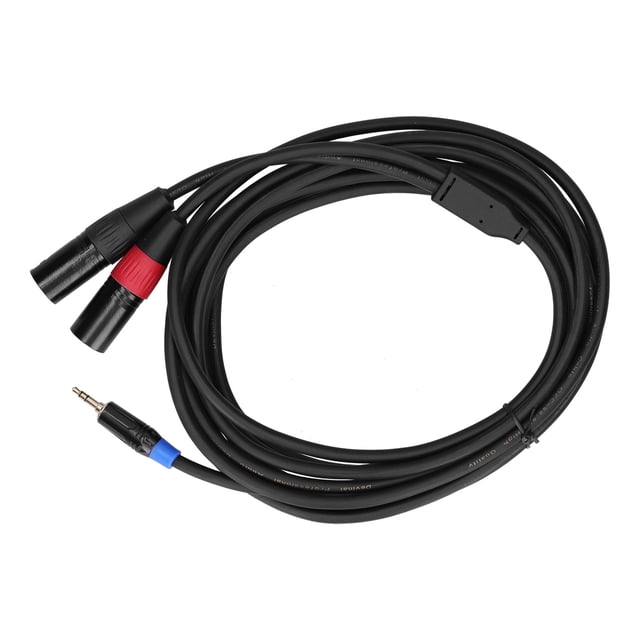 Cable adaptador convertidor de Audio, conector macho estéreo de 3,5mm a doble 2 XLR macho, 5M