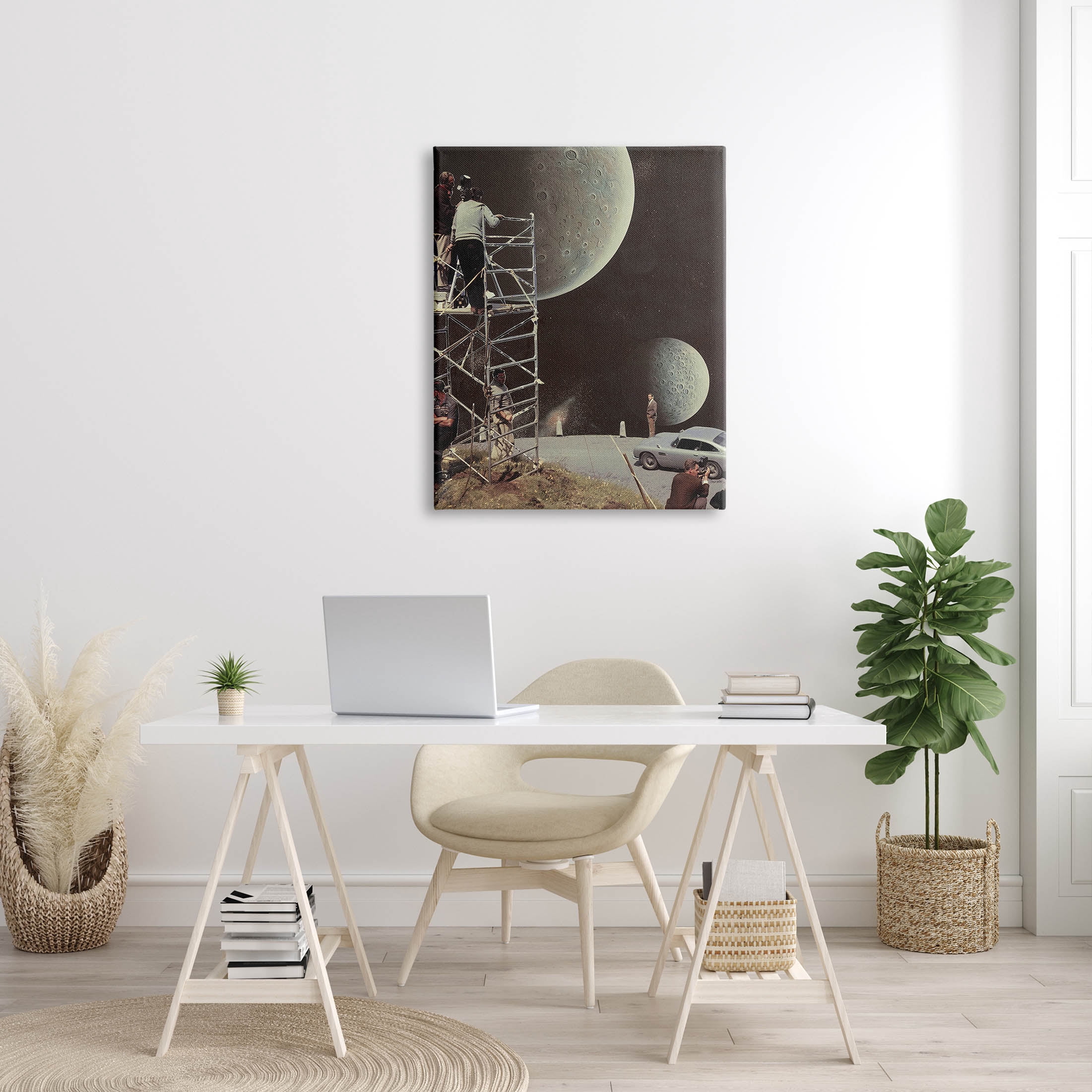 Stupell Industries Two Moons Vintage Film Set Galaxy Graphic Art Gallery Wrapped Canvas Print Wall Art, Design by Matheus Lopes Castro