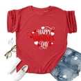 thumbnail image 5 of Baqcunre Valentine's Day Shirts for Women Classic Version of Cotton Short Sleeve Crewneck Loose Printed T Shirt (Red S-2XL), Womens Tops Graphic Tees for Women Shirts for Women, Womens Clothes, 5 of 5