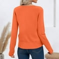 thumbnail image 4 of YDDIAN Womens V Neck Cardigan Sweaters Basic Button Down Plain Knit Cardigan Long Sleeve Summer Dressy Cute Sweaters Orange L, 4 of 5
