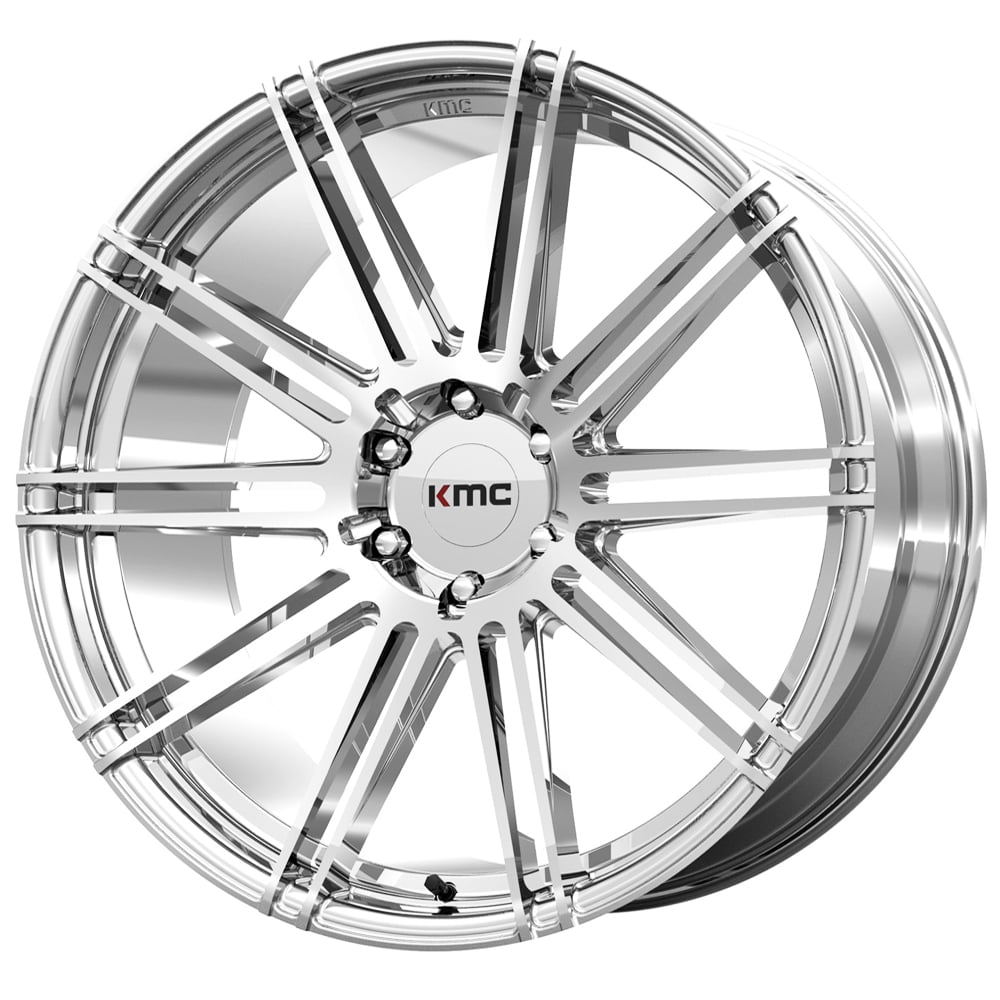 KMC KM707 Channel 22x9.5 6x5.5" +30mm Chrome Wheel Rim 22" Inch