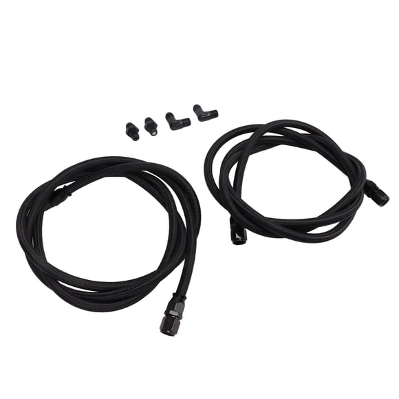 Transmission Cooler Hose, 7FT Long Rustproof Nylon Stainless Steel Flexible Oil Fuel Line Aluminum Alloy Connectors with 6AN Fittings for Cars Trucks