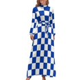thumbnail image 2 of Vestido largo de cuadros Kentucky en azul y blanco Vestido de verano para mujer 2024 Vestido vintage, 2 of 5