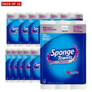 Sponge Towels Premium Paper Towels, 2 Ply, White,  Pack of 12