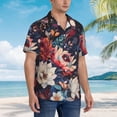 thumbnail image 5 of Goofa Colorful Flower Peacock Hawaiian Shirt for Men, Unisex Summer Beach Casual Short Sleeve Button Down Shirts,Aloha Tropical Floral print shirt-X-Large, 5 of 9
