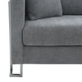 thumbnail image 7 of Armen Living Heritage Gray Fabric Upholstered Sofa with Brushed Stainless Steel Legs, 7 of 7