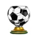 thumbnail image 2 of Football Shaped Glass Cup With Trophy Base Soccer Ball Themed Drinking Glass For Fans, 2 of 5