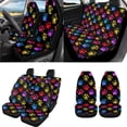 thumbnail image 2 of Uorisanigo Colorful Dog Paws Car Seat Cover Split Covers for Women Men,Shoulder Strap Protector Steering Wheel Covers Armrest Cushion Headrest Gear Shift & Handbrake Covers Cup Holder KeyChain,18PCS, 2 of 7