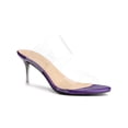 thumbnail image 1 of BLISSFUL STEP Sandales à Talons Aiguilles Transparentes pour Femmes à Bout Ouvert à Enfiler Violet Pâle 8, 1 of 7
