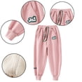 thumbnail image 4 of LYMAYTER Boys Girls Fleece Pants for Kids Toddler Thickened Warm Casual Trousers Baby Jogger Sweat Pants 3-10 Years, 4 of 8