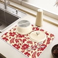 thumbnail image 6 of Ryvnso Elegant Tropical Floral-p9 Dish Drying Mat for Kitchen Countertop 18x24 Large Dish Pad Drainer Rack Dish Sink Mats, 6 of 7