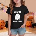 thumbnail image 2 of TOWED22 Toddler Girls Boys Halloween Shirt Cute Graphic Tops Kids Outfits Short Sleeve Tshirt, 2 of 5