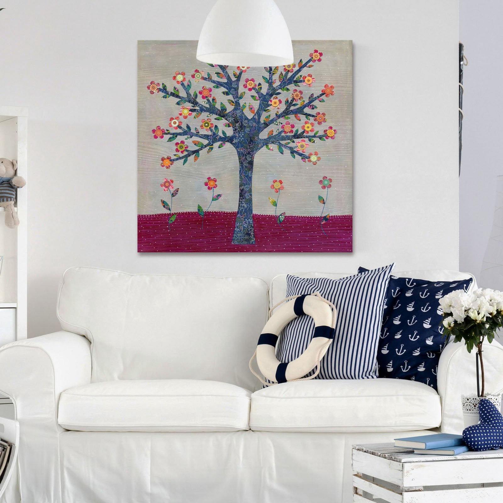 Marmont Hill Whimsical Flower Tree Print on Wrapped Canvas