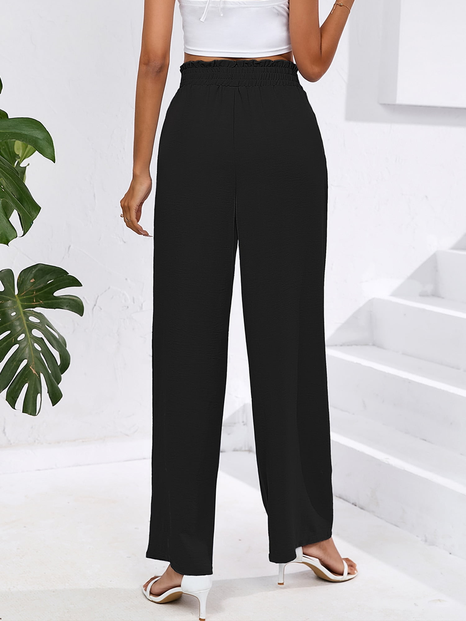 Buy All About You Women Black Loose Fit Solid Parallel Trousers  Trousers  for Women 2513143  Myntra