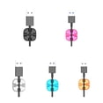 thumbnail image 2 of Soportes de Clips de Cable USB cuadrados, enrollador, cable de escritorio, Clips de Cable, corbatas, organizador, Soporte, fijador de línea 5 Piezas Scienceny PJ7188-01, 2 of 2