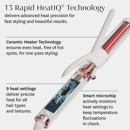 T3 - Switch Kit Curl Trio Interchangeable Curling Iron - White & Rose Gold