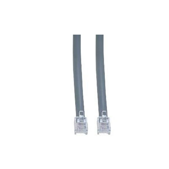 CableWholesale.com - Phone cable - RJ-11 (6 pin) (M) to RJ-11 (6 pin) (M) - 1 ft - flat - silver satin