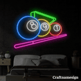 thumbnail image 2 of Craftnamesign Billiard Set Neon Sign for Billard Club Pool Room Men Cave Wall Decor, 2 of 5