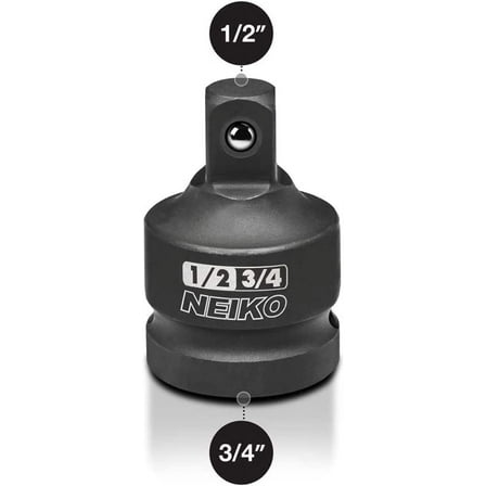 NEIKO 30237A 3/4" Female to 1/2" Male Impact Adapter | Socket Adapter Reducer | For Use with Impact Guns/Wrenches, Breaker Bars or Ratchets