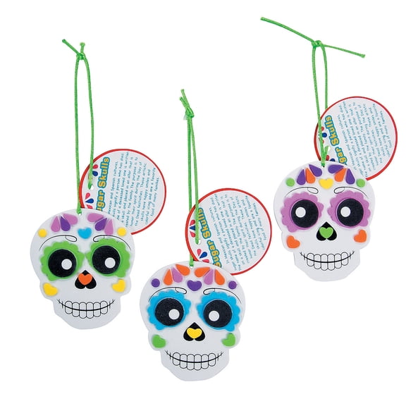 Day Of The Dead Ornament With Card Craft Kit- Craft Kits - 12 Pieces