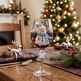 thumbnail image 5 of QualiVow Christmas Wine Glass 240ml, Gold Stemmed Holiday Goblet, Santa Snowman Reindeer Design, Winter Party Decor Gift, 5 of 6
