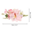 thumbnail image 2 of Unique Bargains 1 Pc Women's Lightweight Simulated Flowers Hair Clips Comb for Parties Pink Polyester Fabric Iron, 2 of 4