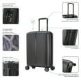 thumbnail image 4 of DUKAP Crypto 20" Hardside Lightweight Luggage with Spinner Wheels, Handle and Trolley, Black, 4 of 12